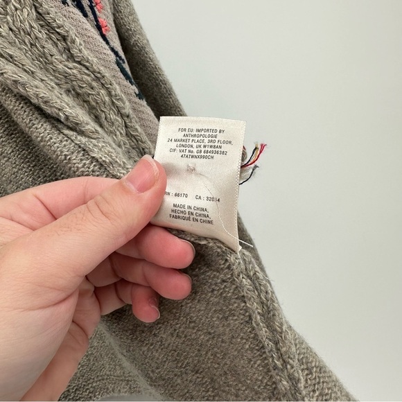 Anthropologie Sleeping On Snow Cardigan Embroidered Floral Print Size Medium - Picture 7 of 9